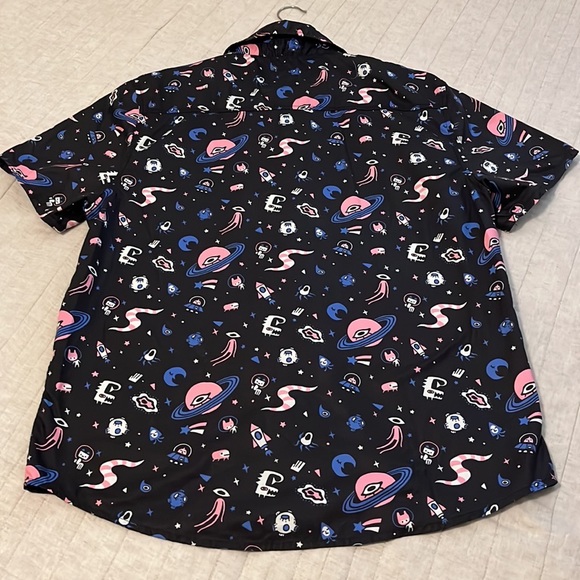 KINWAMONSTER ‘Galaxy’ Alien Print Unisex Button Up Shirt - Picture 9 of 12